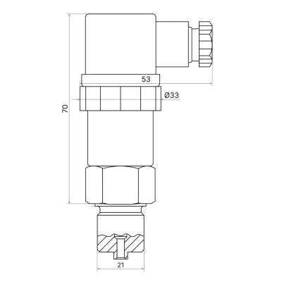 Датчик избыточного давления RGP MBS 4-20мА M16х1.5, резьба присоединения M16х1.5, класс точности 0.5, диапазон измерений давлений 0-0.16МПа, выходной сигнал 4-20мА