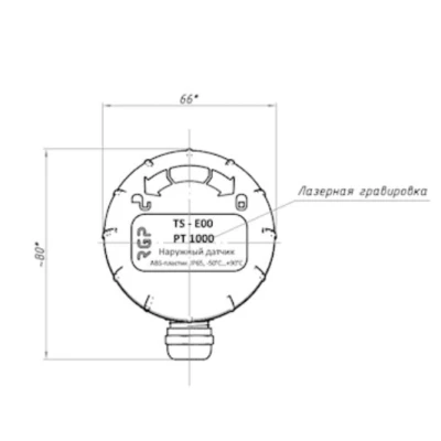 Датчик температуры наружного воздуха RGP STANDART TS-E00 NTC10k (3435), диапазон измерения от -50 °C до +150 °C