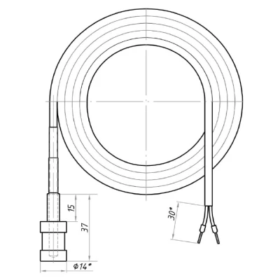 Датчик температуры RGP STANDART TU-C01 NTC10k (3950) накладной, диапазон измерения от -50°C до +130°C, с профилированным корпусом для трубопроводов