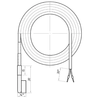 Датчик температуры RGP STANDART TU-C02 NTC10k (3435) накладной, диапазон измерения от -50°C до +130°C, с контактной пластиной (ДТ-Н)