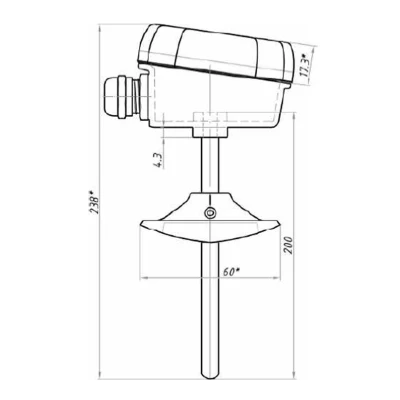 Термостат защиты электрокалорифера от перегрева RGP TS-K02-90 канальный, длина гильзы - 200мм