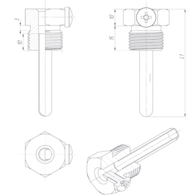 Гильза погружная RGP D M20х1.5 (L1=50мм, D=8мм)