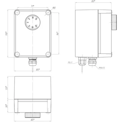Реле температуры RGP TS-K (IP54) 6м