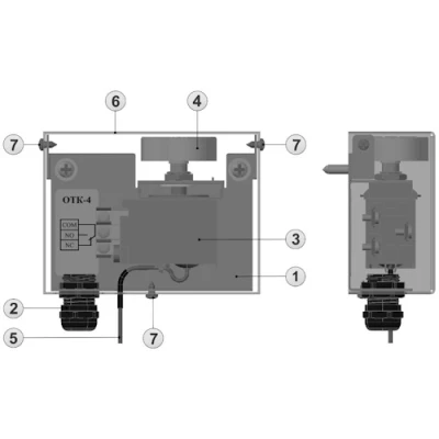 Реле температуры RGP TS-K (IP30) 6м