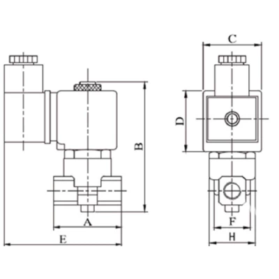 Клапаны электромагнитные Ридан EV210R Ду8 Ру5 прямого действия, корпус - латунь, уплотнение - PTFE, присоединение - внутренняя резьба 1/4″, нормально-закрытые, перепад давления 0-5бар, катушка - 230В