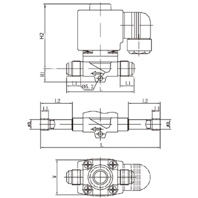 Клапан электромагнитный Ридан EVR 10 Ду12 Ру45 непрямого действия, корпус - латунь, уплотнение - PTFE, присоединение - под пайку 12мм, нормально-закрытый, перепад давления 0.05-31бар, с катушкой