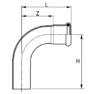 Отвод RM inoxPRES Ду15 Ру16 90° пресс/труба, сталь нержавеющая