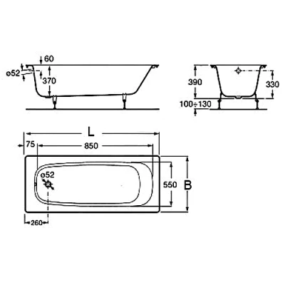 Ванны чугунные Roca Continental
