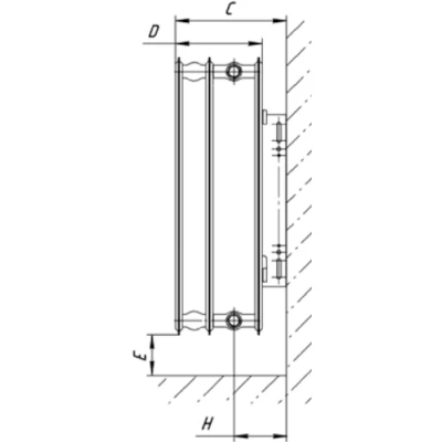 Радиатор стальной панельный ROMMER Compact Hygiene RRS-2110-305090, тип 30, 500х900мм, теплоотдача - 1825Вт, подключение - боковое, материал - сталь, цвет - белый