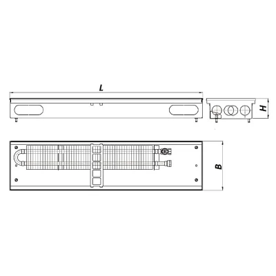 Конвектор внутрипольный ROMMER RCN 80.260 длина 1800мм стальной