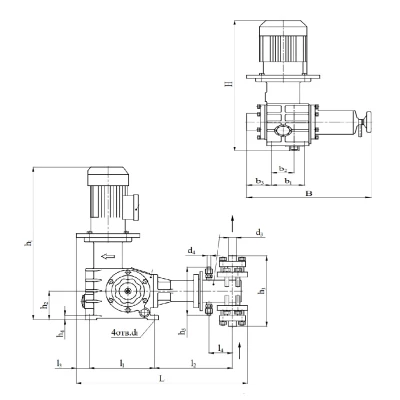 Насос дозировочный Россия НД 2,5-1000/10 К14 б/д, напор - 10атм, производительность - 1000л/час, 380В