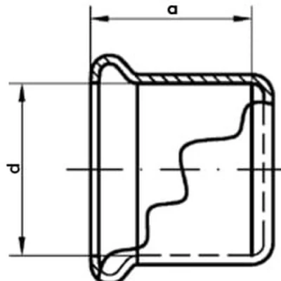 Заглушка Sanha 24301 Therm  Ду15 Ру16, присоединение - внутренний выход на пресс, корпус – углеродистая сталь, уплотнение-EPDM