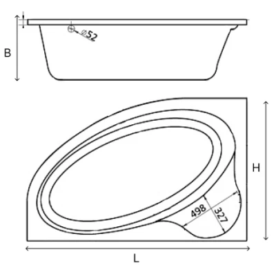 Ванна акриловая Santek Эдера R 170Х110, без ножек, правосторонняя