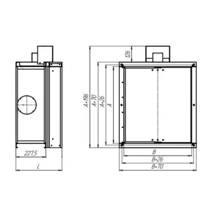 Клапан противопожарный SHUFT SHFDO-90-O-550_550-MB230-0-0-0-0 нормально-открытый, прямоугольный, предел огнестойкости - El 90, корпус - оцинкованная сталь