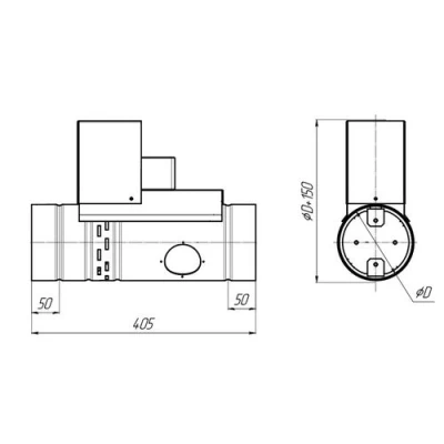 Клапан противопожарный SHUFT SHFDO(60)-B(230)-ф100 нормально-открытый, круглый, предел огнестойкости - El 60, корпус - оцинкованная сталь