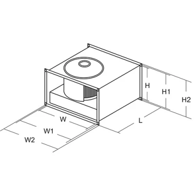 Вентилятор канальный SHUFT RFD-B 1000x500-4S VIM прямоугольный, максимальный напор - 1020Па, производительность - 15300м3/ч, корпус - оцинкованная сталь