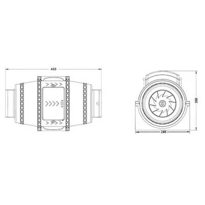 Вентилятор канальный SHUFT SILENTMIX-125T малошумный, производительность - 330м3/ч, частота вращения - 2450об/мин, корпус - АБС-пластик, IPX4