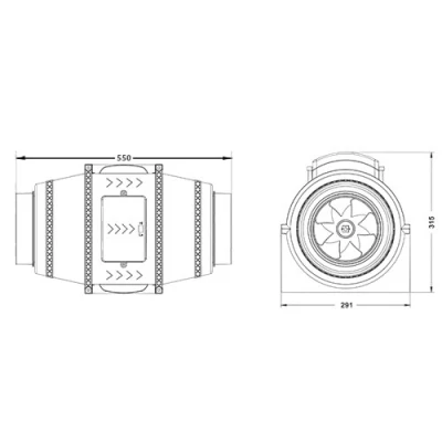 Вентилятор канальный SHUFT SILENTMIX-160T малошумный, производительность - 550м3/ч, частота вращения - 2650об/мин, корпус - АБС-пластик, IPX4