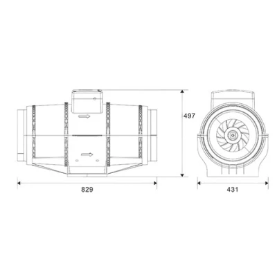 Вентилятор канальный SHUFT SILENTMIX-315T малошумный, производительность - 1770м3/ч, частота вращения - 2650об/мин, корпус - АБС-пластик, IPX4