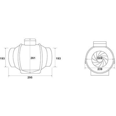 Вентилятор SHUFT VENTMIX-200 канальный, напряжение - 230В, производительность - 819м3/ч, корпус - пластик