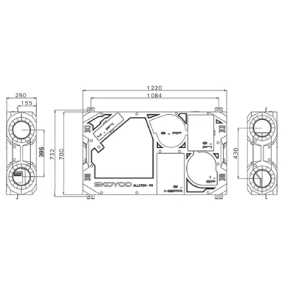 Приточно-вытяжные установки SHUFT SKOYOD производительность - до 400-550м3/ч, 220В