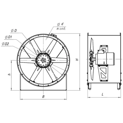 Вентиляторы подпора SHUFT AXIS 4 осевые, мощность - 1.1-2.2кВт, 380В, корпус - сталь