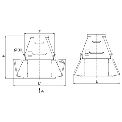 Вентиляторы дымоудаления SHUFT RAW крышные, мощность - 1.1-55кВт, 380В, корпус - оцинкованная сталь 