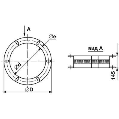 Вставка SHUFT FCV 280 гибкая для вентиляторов RMV, материал - неопреновая ткань с фланцами из оцинкованной стали