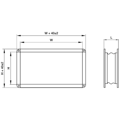 Вставка SHUFT FKr 400х200 гибкая, корпус - оцинкованная сталь с ПВХ лентой в середине
