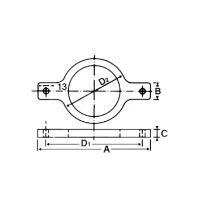 Кольцо опорное SML Ду200, с гальванизированной резиной, чугун