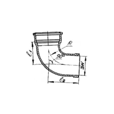 Колено канализационное Кронтиф Центр ЧК Ду50, чугун, угол 90, ГОСТ 6942-98