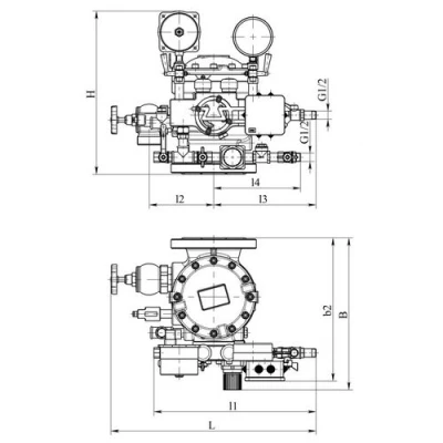 Узел управления Спецавтоматика УУ-Д150/1,6 (П0,028)-ВФ.О4 Ду150 Ру16 фланцевый, дренчерный с пневмоприводом, цвет - красный