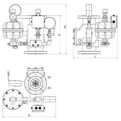 Узел управления Спецавтоматика УУ-С80/1,6В-ВФ.О4-01-Прямоточный-80 Ду80 Ру16 ВР, с камерой задержки, спринклерный, водозаполненный, цвет - красный