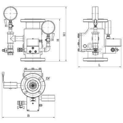 Узел управления Спецавтоматика УУ-С100/1,6В-ВФ.О4-Прямоточный-100 Ду100 Ру16 ВР, спринклерный, водозаполненный, цвет - красный