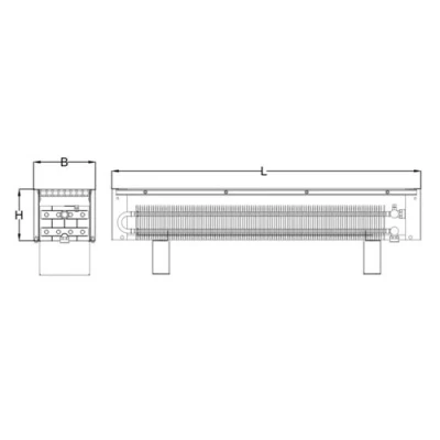 Конвектор стальной внутрипольный STOUT, тип конвектора - SCN80/240/1200, подключение - правое, цвет решетки - серый