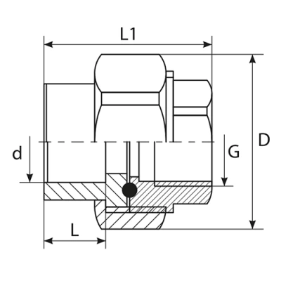 Муфта разъемная TEBO TR-TB Дн63x2″ Ру20 комбинированная, материал - полипропилен, присоединение - под приварку / американка ВР, уплотнение - O-ring, цвет - белый