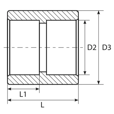 Муфты соединительные TEBO ППР Дн40-63 Ру20, материал - полипропилен, присоединение - сварка, цвет - белый