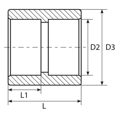 Муфты соединительные TEBO R-TB Дн20-32 Ру20, материал - полипропилен, присоединение - сварка, цвет - белый