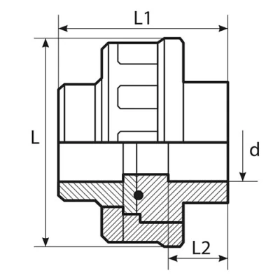 Муфты разъемные TEBO C-TB Дн20-40 Ру10, материал - полипропилен, присоединение - сварка, цвет - белый