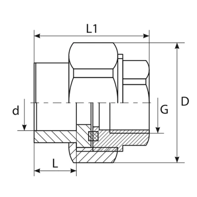 Муфты разъемные TEBO C-TB Дн25-32x3/4-1″ Ру10, материал - полипропилен, присоединение - внутренняя резьба / сварка, цвет - белый