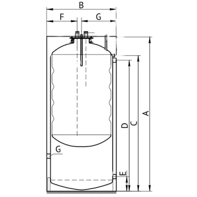 Бойлер косвенного нагрева UNI-FITT TITAN F напольный, объем - 100л, мощность - 24кВт, корпус - нержавеющая сталь, Tmax 80°C, подключение - боковое