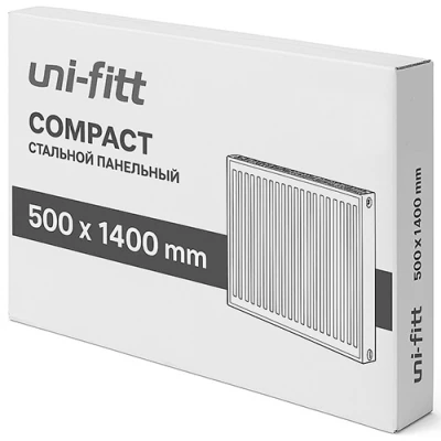 Радиатор стальной панельный Uni-Fitt Compact Hygiene 30 500х600мм, подключение - боковое, универсальное, высота - 500мм, ширина - 600мм, теплоотдача - 2027Вт, цвет - белый