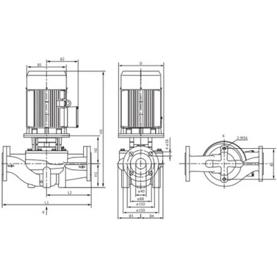 Насосы циркуляционные Unipump SVH 40 поверхностные, корпус - чугун, мощность - 1.1-1.5кВт, напор - 16-21м, производительность - 208л/мин, 220/380В