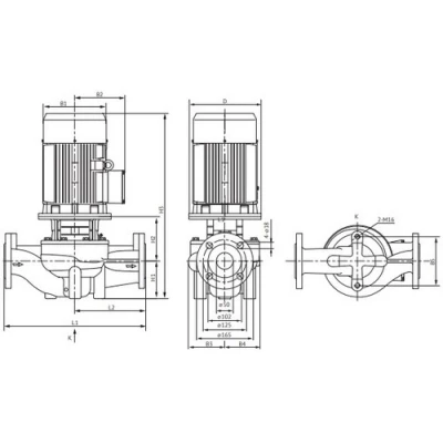 Насосы циркуляционные Unipump SVH 50 поверхностные, корпус - чугун, мощность - 1.1-2.2кВт, напор - 12-18м, производительность - 267-417л/мин, 220/380В