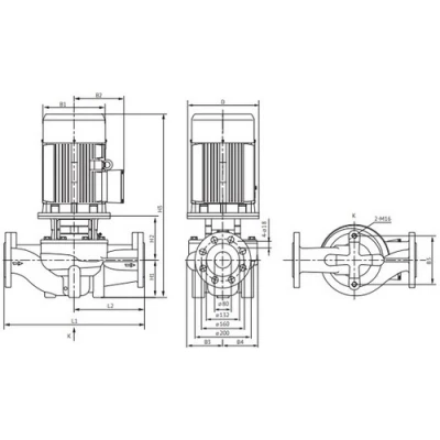 Насосы циркуляционные Unipump SVH 80 поверхностные, корпус - чугун, мощность - 3-5.5кВт, напор - 13-23м, производительность - 833л/мин, 220/380В