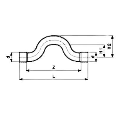 Обвод двухраструбный Viega Дн18 Ру25 под пайку, для медных труб, материал - медь
