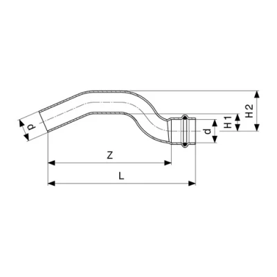 Обвод-вставка Viega Sanpress Inox SC-Contur Дн15 Ру16 пресс-соединение, для труб из нержавеющей стали, материал - нержавеющая сталь
