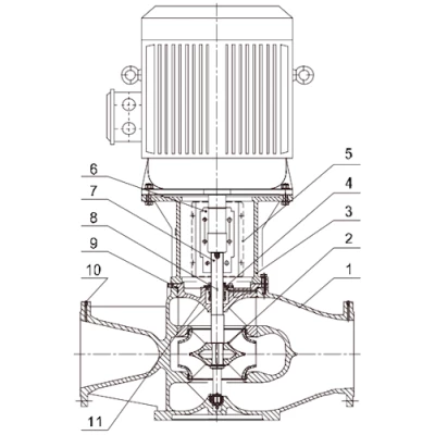 Насос циркуляционный Wellmix TD 300-44/4Т BQQE поверхностный, корпус - чугун, мощность - 160кВт, напор - 44м, производительность - 15000л/мин, 380В