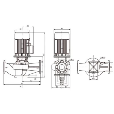 Насос циркуляционный Wellmix TD 200-47/4Т BQQE поверхностный, корпус - чугун, мощность - 55кВт, напор - 47м, производительность - 5000л/мин, 380В
