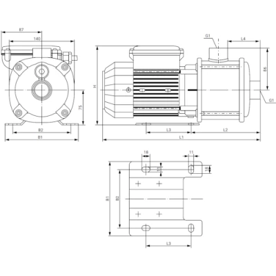 Насос многоступенчатый Wellmix CMI 2-70T-BQCE поверхностный, корпус - нержавеющая сталь, мощность - 1кВт, напор - 57м, производительность - 33л/мин, 220/380В